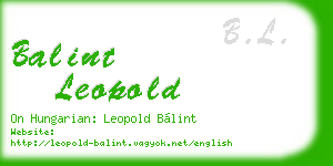 balint leopold business card