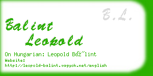 balint leopold business card